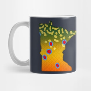 Minnesota Brook Trout Fly Fishing State Map Art Mug